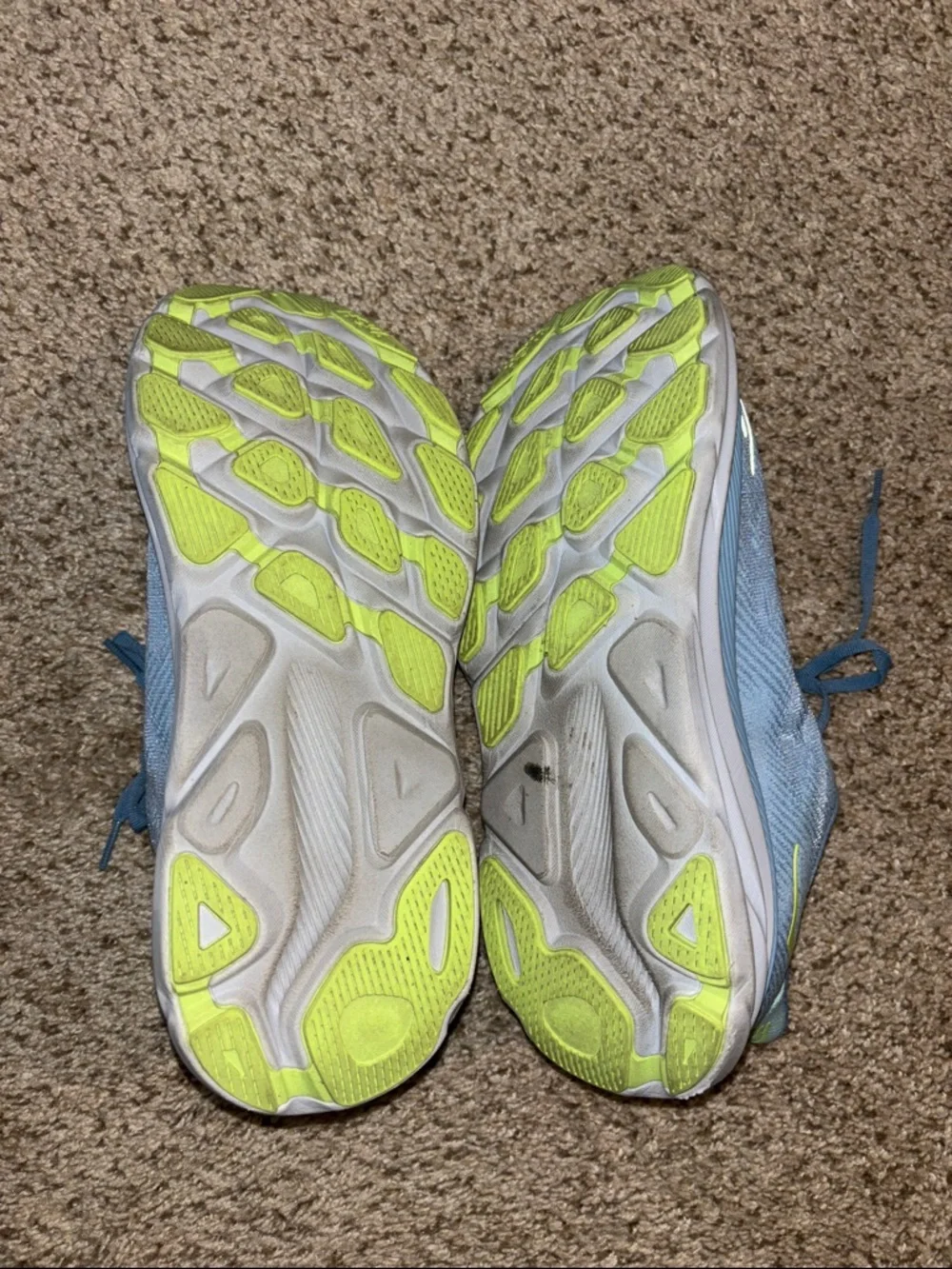 Hoka Women's Sky Blue Running Sneakers with Pink Logo- Clifton 9 - Picture 4 of 5